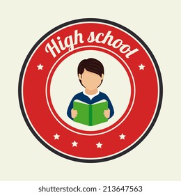 Education design over beige background, vector illustration
