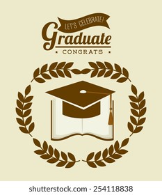 Education design over beige background, vector illustration.