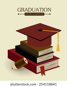 Education design over beige background, vector illustration.