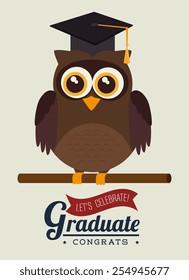 Education design over beige background, vector illustration.
