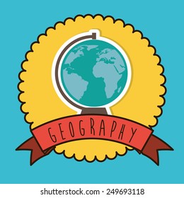 Education design over blue background, vector illustration