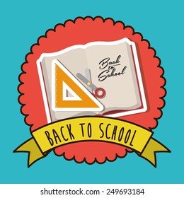 Education design over blue background, vector illustration