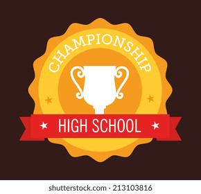Education design over brown background, vector illustration