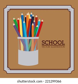 Education design over brown background, vector illustration