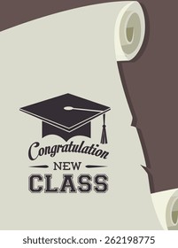 Education design over brown background, vector illustration.