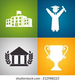 Education design over colorful background, vector illustration