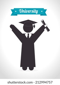 Education design over gray background, vector illustration