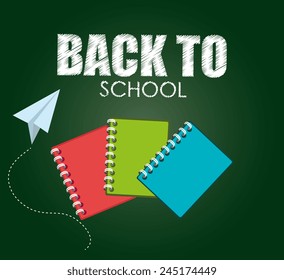 Education design over green background, vector illustration.