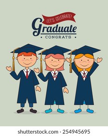 Education design over green background, vector illustration.