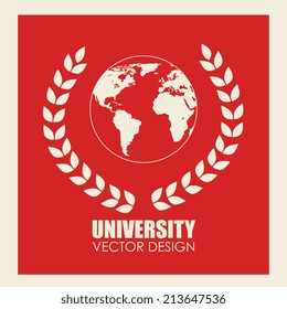 Education design over red background, vector illustration