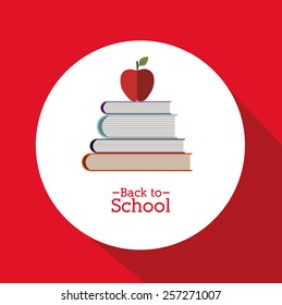 Education design over red background, vector illustration.