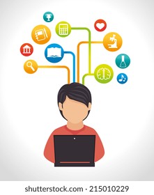 Education design over white background, vector illustration