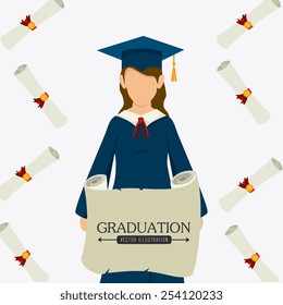 Education design over white background, vector illustration.