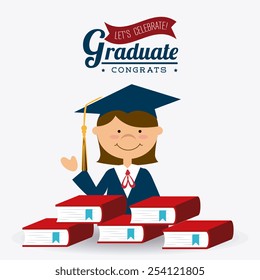 Education design over white background, vector illustration.