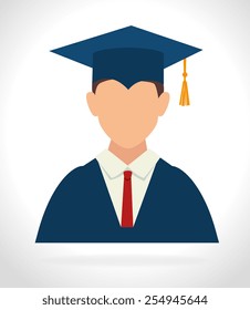 Education design over white background, vector illustration.