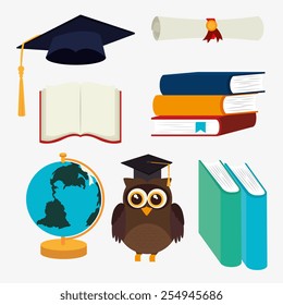 Education design over white background, vector illustration.