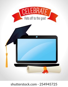 Education design over white background, vector illustration.