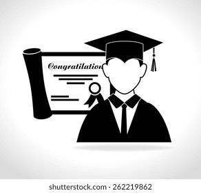 Education design over white background, vector illustration.