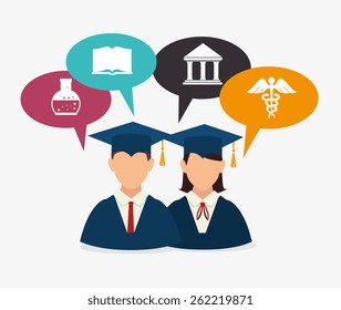 Education design over white background, vector illustration.