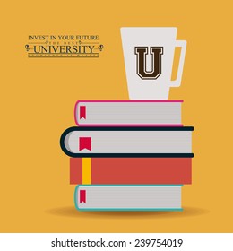 Education design over yellow background,vector illustration.