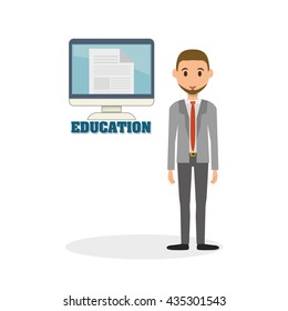 Education design. University icon. Colorfull and isolated illustration