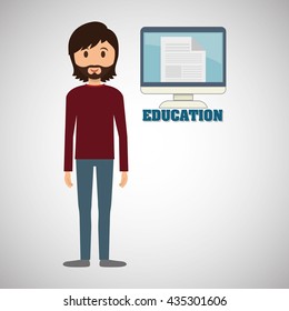 Education design. University icon. Colorfull and isolated illustration