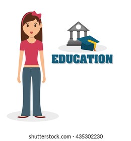 Education design. University icon. Colorfull and isolated illustration