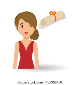 Education design. University icon. Colorfull and isolated illustration, people avatar