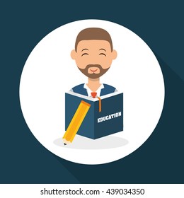 Education design. University icon. Colorfull and isolated illust