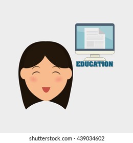 Education design. University icon. Colorfull and isolated illust