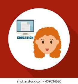 Education design. University icon. Colorfull and isolated illust