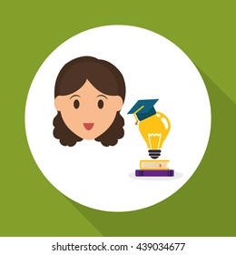 Education design. University icon. Colorfull and isolated illust