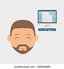 Education design. University icon. Colorfull and isolated illust