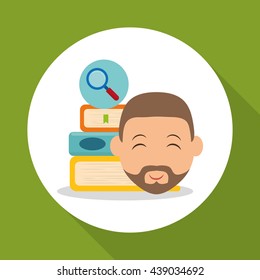 Education design. University icon. Colorfull and isolated illust