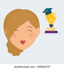 Education design. University icon. Colorfull and isolated illust