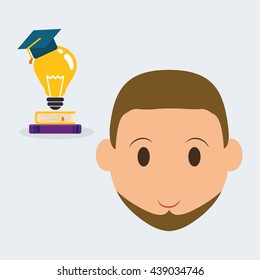 Education design. University icon. Colorfull and isolated illust