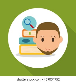 Education design. University icon. Colorfull and isolated illust