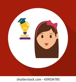 Education design. University icon. Colorfull and isolated illust