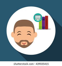 Education design. University icon. Colorfull and isolated illustration, people avatar