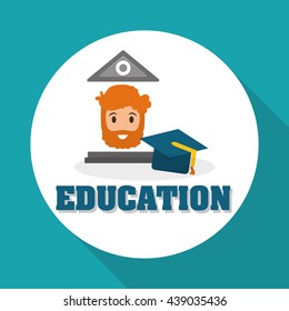 Education design. University icon. Colorfull and isolated illust
