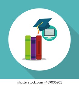 Education design. University icon. Colorfull and isolated illustration