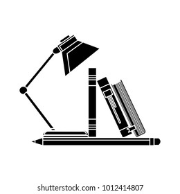 education desk lighting flat icon