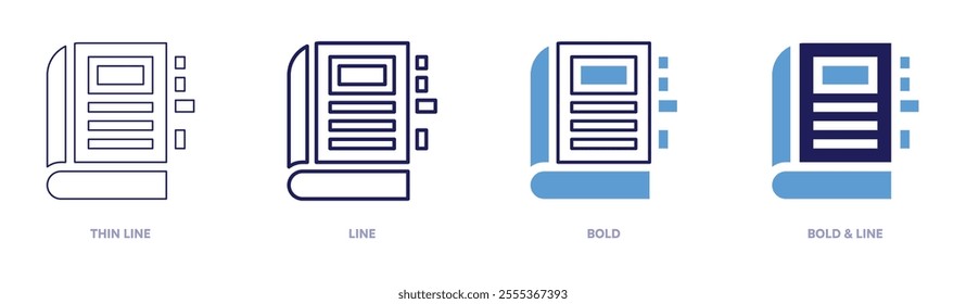 Education development icon in 4 different styles. Thin Line, Line, Bold, and Bold Line. Duotone style. Editable stroke.