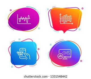Education, Diagram chart and Stock analysis icons simple set. Report statistics sign. Quick tips, Presentation graph, Business trade. Graph chart. Science set. Speech bubble education icon. Vector
