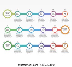 education diagram. There are 15 steps, level Use vectors in the design For knowledge and use in various business.