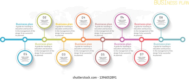 education diagram. There are 8 steps, level Use vectors in the design For knowledge and use in various business.