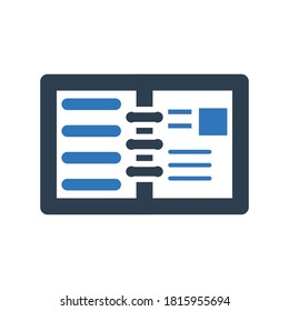 education diary icon.reading,study (vector illustration)