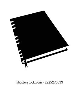 Education diary spiral notebook icon | Black Vector illustration |