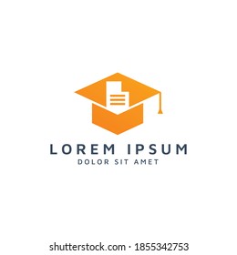 diseño del logotipo de espacio de educación y documentos negativos