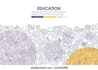 education Doodle Website Template Design